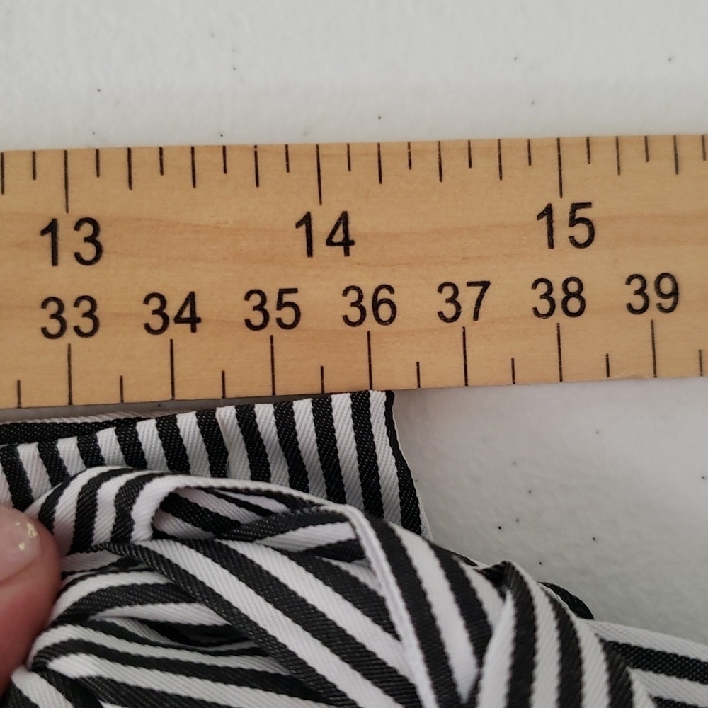 Dance & Marvel Midi Skirt Medium Black White Stripe Floral Ruffle Embroidered - Picture 11 of 16